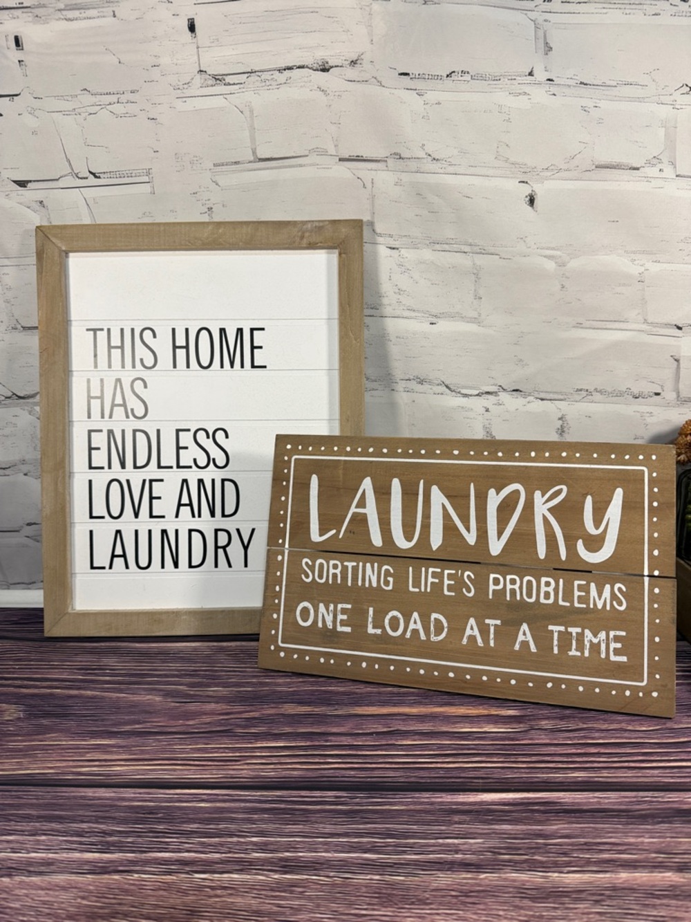 Rustic White and Natural Wood Laundry Signs 2Country Cottage Laundry Room Signs
